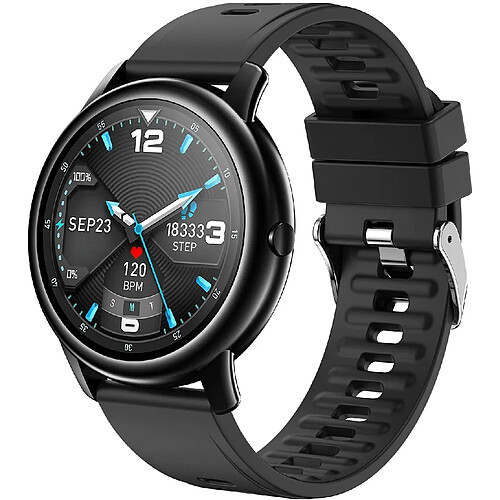 Chrono Montre Connectée pour téléphones Android, Montre Connectée Chronus Fitness Tracker avec tensiomètre, montre de course étanche IP68 à écran tactile complet de 1,3 "pouces pour femmes hommes(noir)