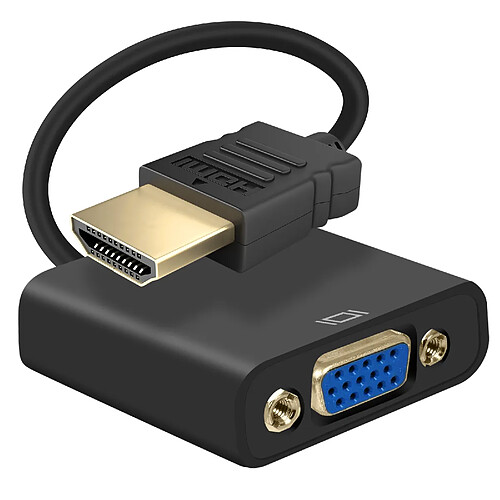 Avizar Adaptateur HDMI Mâle vers VGA Femelle Qualité Image HD 1080p Compact 20cm Noir