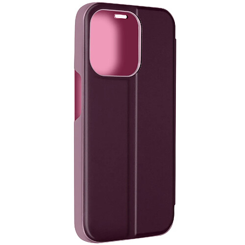 Avizar Étui Clear View pour iPhone 15 Pro Max Clapet Miroir Fonction Support Violet