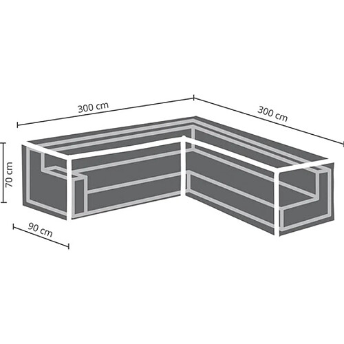Perel Housse D'Extérieur Pour Salon De Jardin En L - 300 Cm