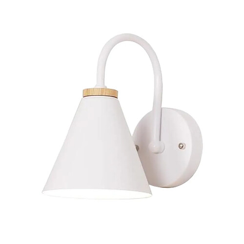 Stoex Applique Murale Moderne en Bois Applique Murale Minimaliste Rétro (Blanc) Lampe Murale Nordique Pour Salon Chambre Étude Porche Couloir E27