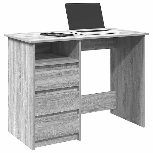 vidaXL Bureau sonoma gris 102x50x75 cm bois d'ingénierie