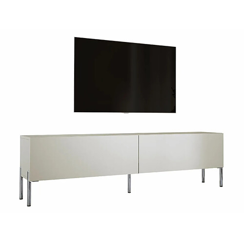 3XELIVING Meuble TV en couleur Cachemire avec pieds droits en chrome, D: l : 170 cm, H : 52 cm, P : 32 cm