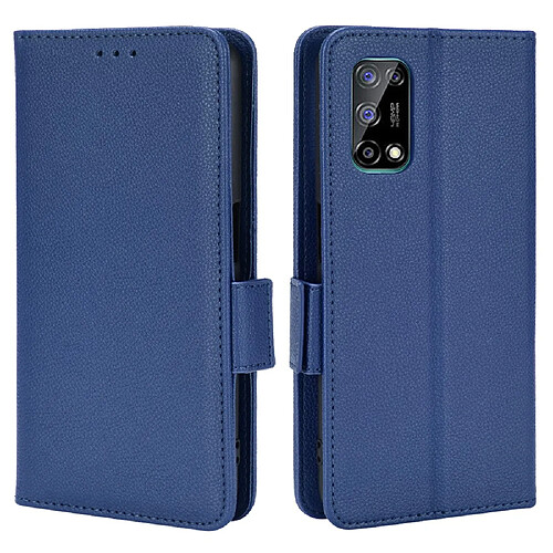 Etui en PU texture litchi avec support, bleu foncé pour votre Realme V5 5G/Q2/7 5G/Oppo K7x