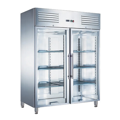 Armoire Réfrigérée Positive Inox GN 2/1 Porte Vitrée - 1300 L - Furnotel