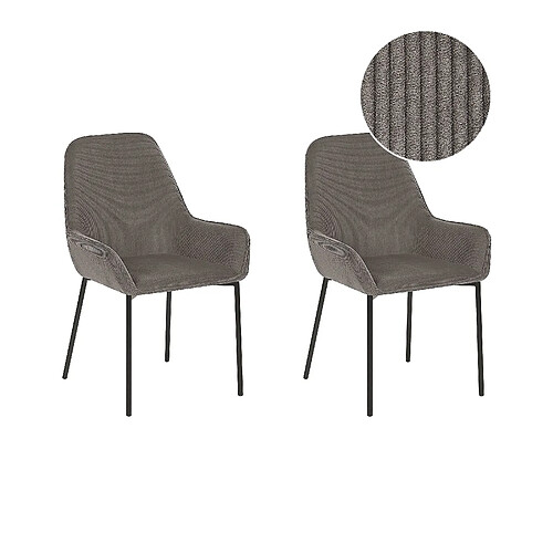 Beliani Chaise de salle à manger LOVERNA Set de 2 Gris