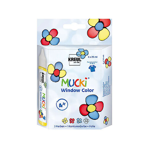 KREUL Window Color Pen 'MUCKI', kit de 4 ()