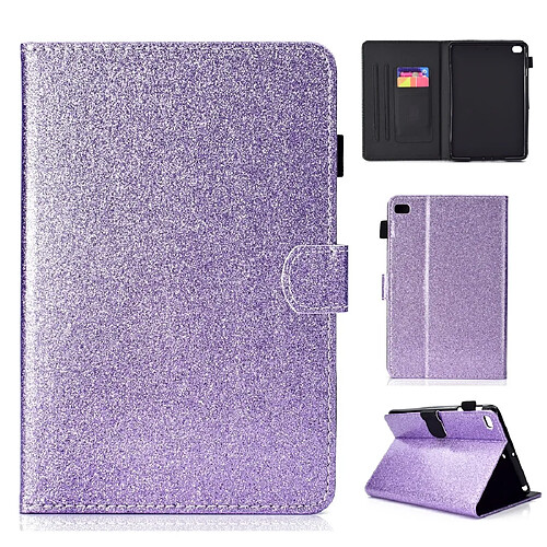 Wewoo Housse Étui Coque Pour iPad Mini 1/2/3/4/5 à rabat horizontal en cuir avec poudre de scintillement support et fente carte violet