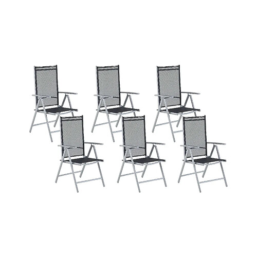 Beliani Lot de 6 chaises CATANIA Métal Noir