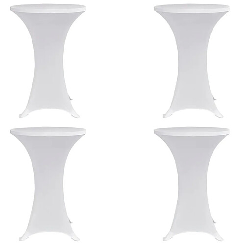 vidaXL Housses élastiques de table Ø 70 cm Blanc 4 pcs