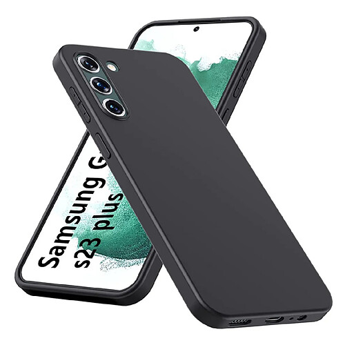 Htdmobiles Coque pour Samsung Galaxy S23 Plus 5G - housse etui silicone gel fine + film ecran - NOIR