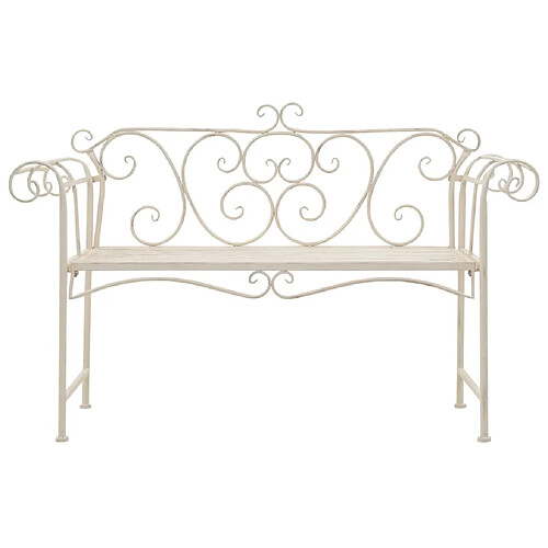 Maison Chic Banc de jardin | Chaise de jardin 132 cm Métal Antique Blanc -GKD23742