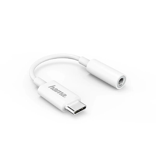 HAMA Adaptateur USB-C sur prise audio femelle de 3,5 mm, blanc