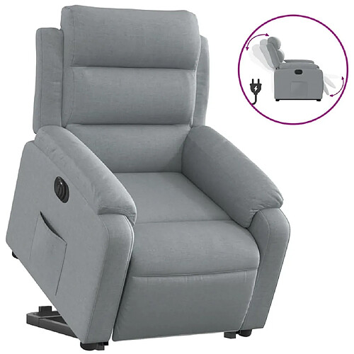 Maison Chic Fauteuil Relax pour salon, Fauteuil inclinable électrique gris clair tissu -GKD97391