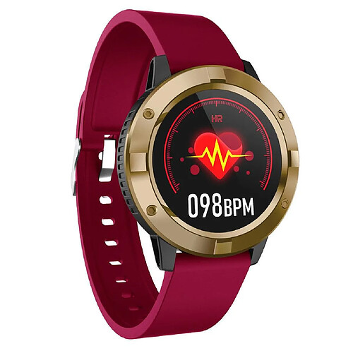 Chrono Chronus Q10 Women's Smart Regarder IP67 Imperméable Smartwatch Smartwatch Homme Moniteur De Fréquence Cardiaque Mode Multi-Sport Fitness Tracker Podomètre(Rouge)