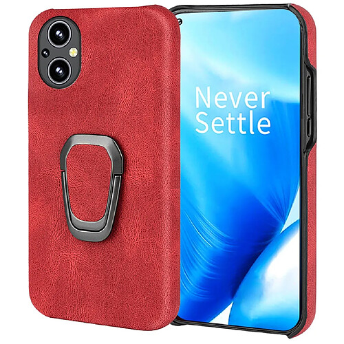 Coque en TPU + PU avec béquille rotative, rouge pour votre OnePlus Nord N20 5G