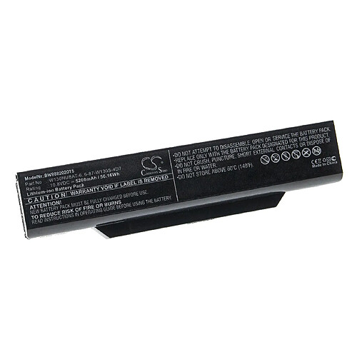 vhbw Batterie compatible avec Clevo W130EV, W130EW, W130Ex, W130HU, W130HV, W130Hx, W255CEW laptop (5200mAh, 10,8V, Li-Ion)