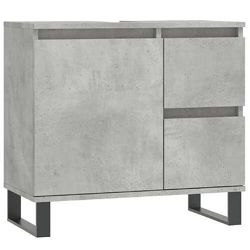 Maison Chic Armoire de salle de bain,Meuble de rangement,Meuble haut gris béton 65x33x60 cm -GKD869935