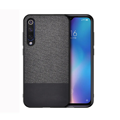 Wewoo Housse Coque de protection antichoc épissage PU + chiffon pour Xiaomi Mi 9 Noir