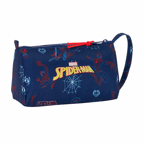 Spiderman Trousse Scolaire avec Accessoires Spider-Man Neon Blue marine 20 x 11 x 8.5 cm (32 Pièces)