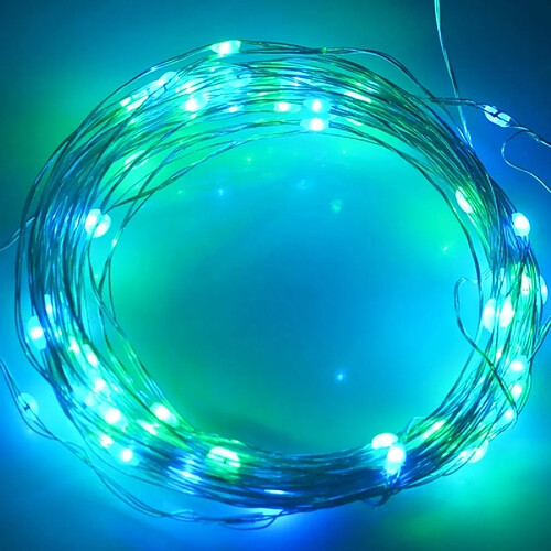 Wewoo Guirlande 10m USB - LED vert/bleu