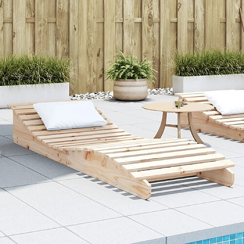 Maison Chic Chaise longue de jardin| Bain de soleil Relax | Transat 205x60x31,5 cm bois massif de pin -GKD54493