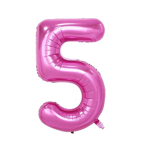 Wewoo Décorations de Fête 2 PCS 40 Pouces Aluminium Nombre Ballons Anniversaire Mariage Décor Enfants Ball Fournitures 5-Rose rouge