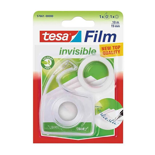 TESA 1 dérouleur transparent + 1 ruban tesafilm Invisible - 33mm x 19mm