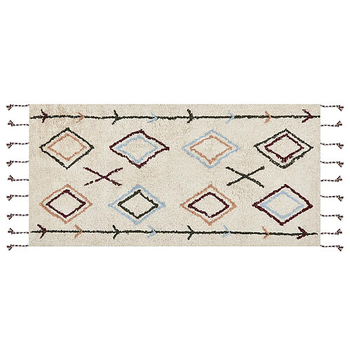 Beliani Tapis en coton 80 x 150 cm beige CORUM