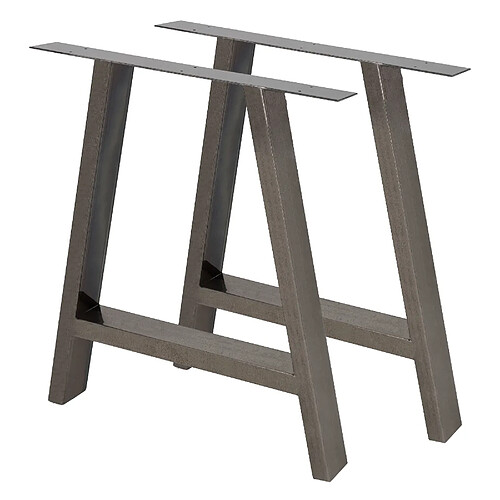 Ecd Germany Set 2 pieds de table piètement meuble cadre banc design A acier 69,5 x 72,5 cm