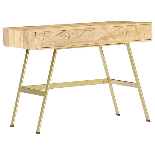 vidaXL Bureau avec tiroirs 100x55x75 cm bois solide de manguier