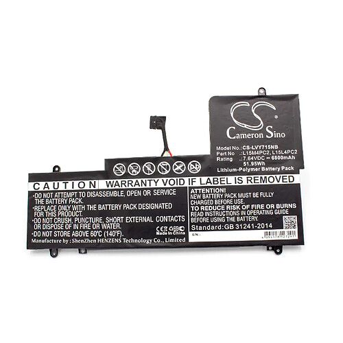 vhbw batterie compatible avec Lenovo Yoga 710-14IKB 80V40034RA, 710-14IKB 80V40036RA, 710-14IKB 80V4003ARA laptop (6800mAh, 7.64V, Li-Polymère)