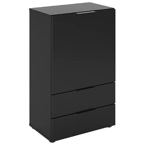 FMD Commode avec tiroir et portes 49,7x31,7x81,3 cm noir