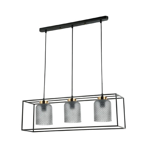 Luminaire Center Suspension Sinella Verre,Acier Noir