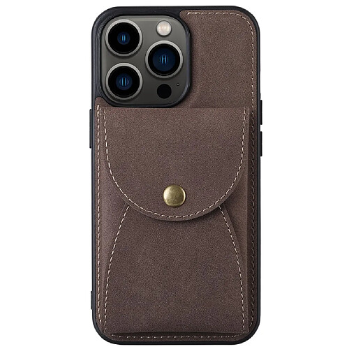 Coque en TPU + PU VILI détachable 2-en-1, magnétique avec porte-carte marron pour iPhone 13 Pro 6.1 pouces