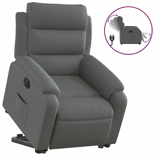 Maison Chic Fauteuil Relax pour salon, Fauteuil inclinable électrique gris foncé tissu -GKD78251