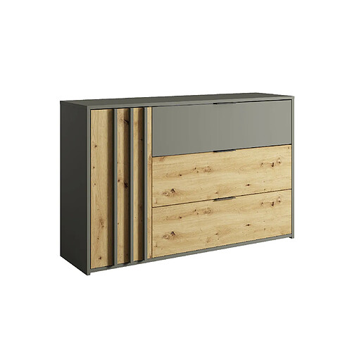 Bestmobilier Nicosie - commode - bois et gris - 125 cm