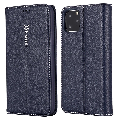 Wewoo Coque Pour iPhone 11 Pro GEBEI PU + TPU Etui de protection à rabat avec support et fentes cartes Bleu