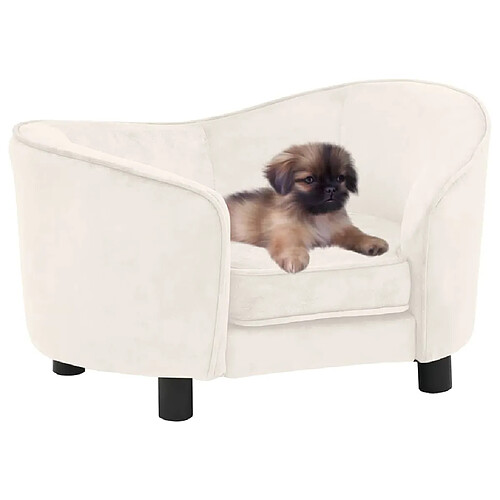 vidaXL Canapé pour chien Crème 69x49x40 cm Peluche