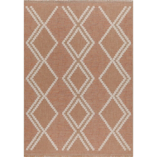 Jardindeco Tapis intérieur extérieur aspect jute terracotta Tijuana 9048 90 x 67 cm.