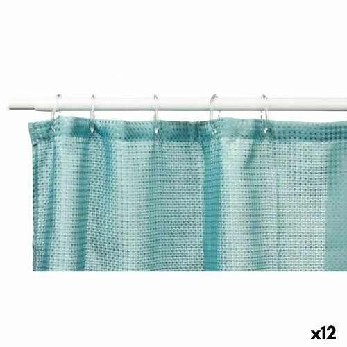 Berilo Rideau de Douche Points Vert turquoise Polyester 180 x 180 cm (12 Unités)