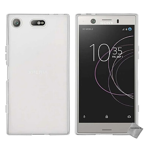 Htdmobiles Coque silicone gel fine pour Sony Xperia XZ1 Compact + film ecran - BLANC TRANSPARENT