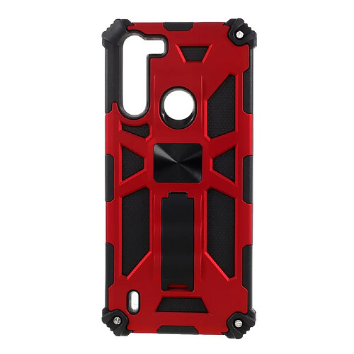 Coque en TPU absorption des chocs avec béquille et métal magnétique intégré rouge pour votre Motorola Moto One Fusion