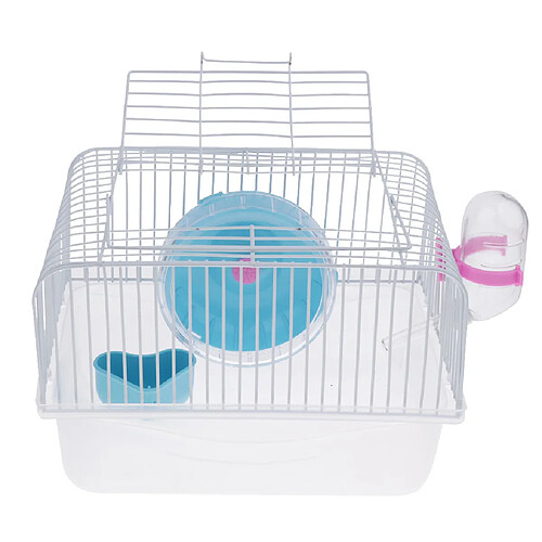 cage de hamster pour animaux de compagnie portable cochon d'inde gerbilles maison de souris avec talon bleu