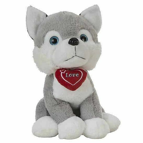 BigBuy Kids Jouet Peluche Husky Coeur 36 cm