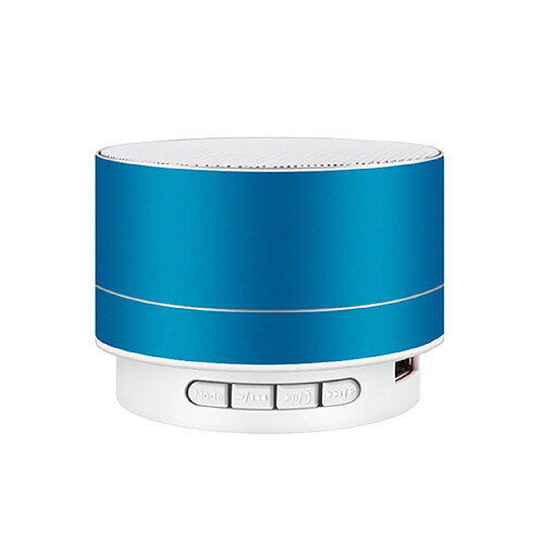 YP Select Lumières en métal Bluetooth haut-parleur téléphone portable Subwoofer Mini canon en acier - bleu