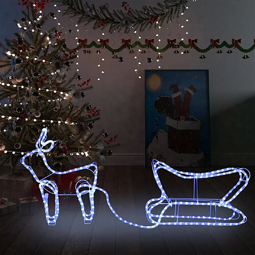 vidaXL Décoration de Noël d'extérieur Renne et traîneau 252 LED