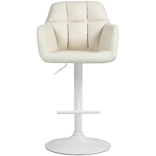 Non Tabouret de bar Natoma simili cuir blanc