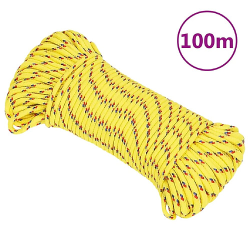 vidaXL Corde de bateau Jaune 4 mm 100 m Polypropylène