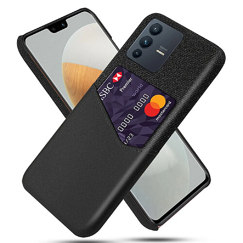 Coque en TPU + PU anti-griffes avec porte-carte, noir pour votre Vivo S12/V23 5G